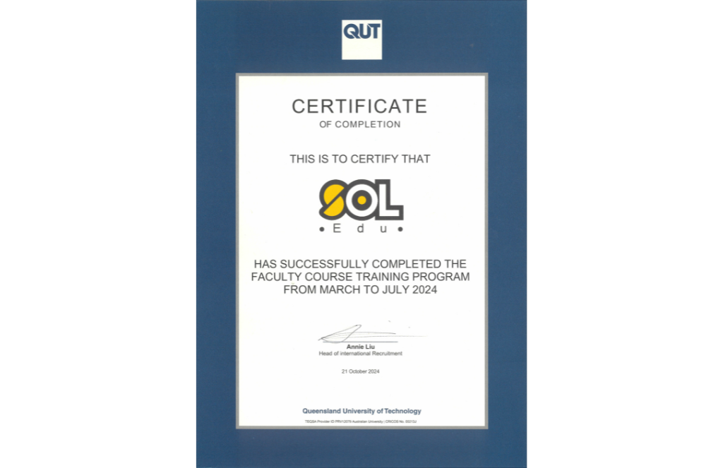 QUT Certificate png